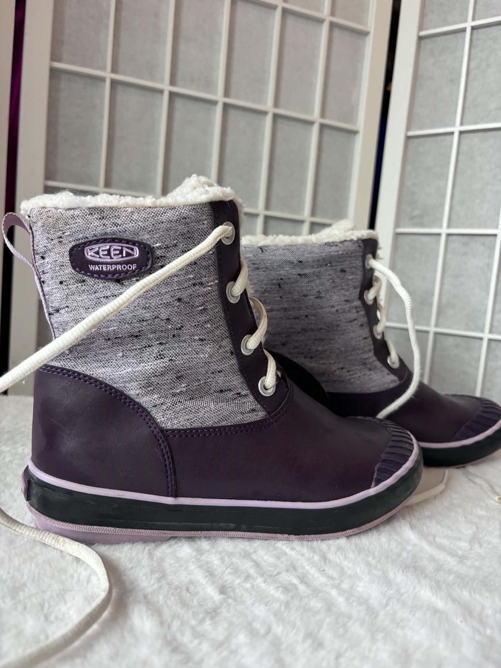 KEEN Kids Waterproof Purple Winter Boots